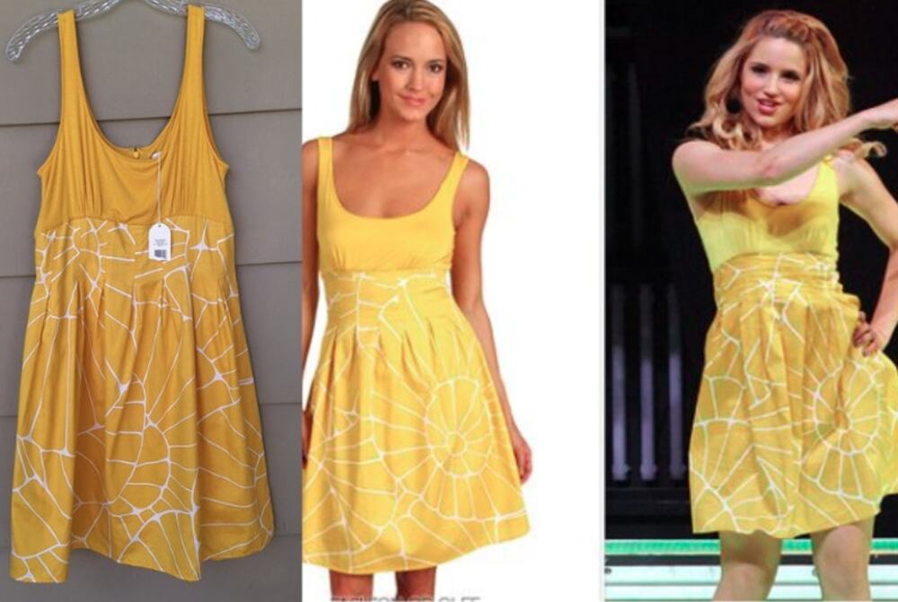 Jessica Simpson Yellow Sleeveless Tank Sundress Mini Dress Pleat Rayon Cotton 10
